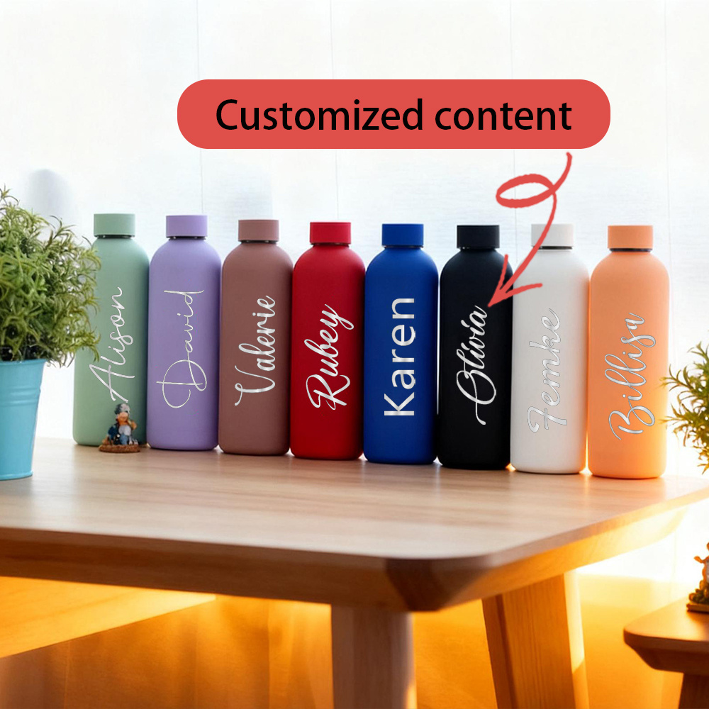 Sports Equipment And Names - Personalisierbare Thermoskanne mit kleinem Mundstück, Outdoor-Edelstahlflasche,