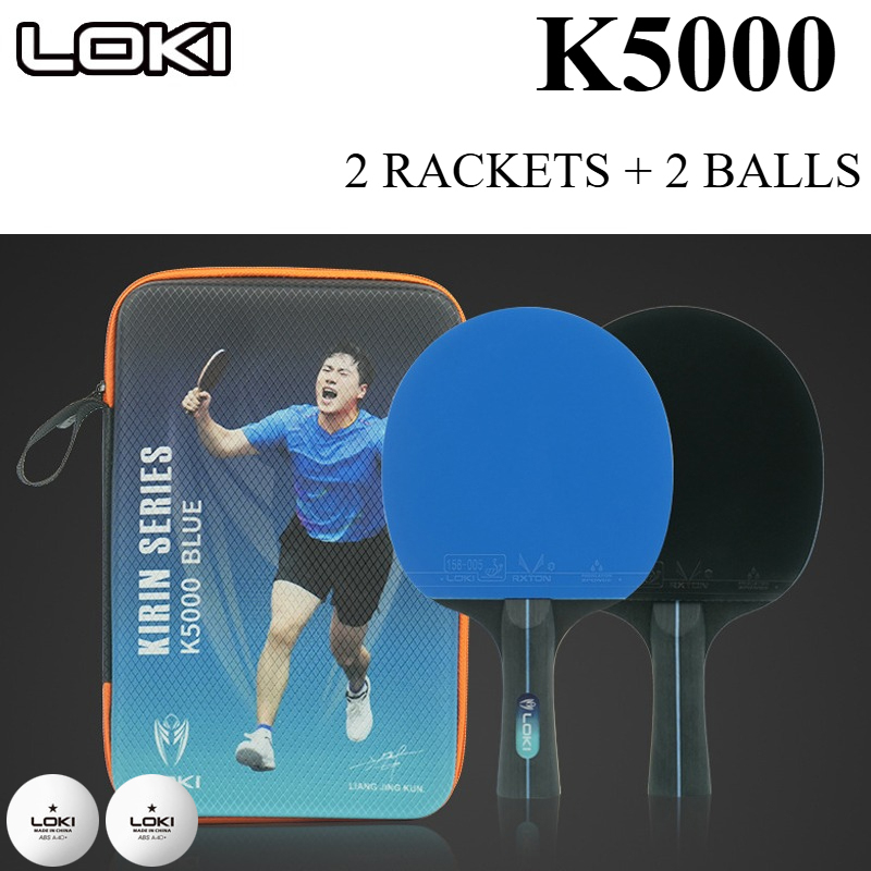 Ping Pong Ball Set - LOKI K5000 Tischtennisschläger-Set für Anfänger, 2