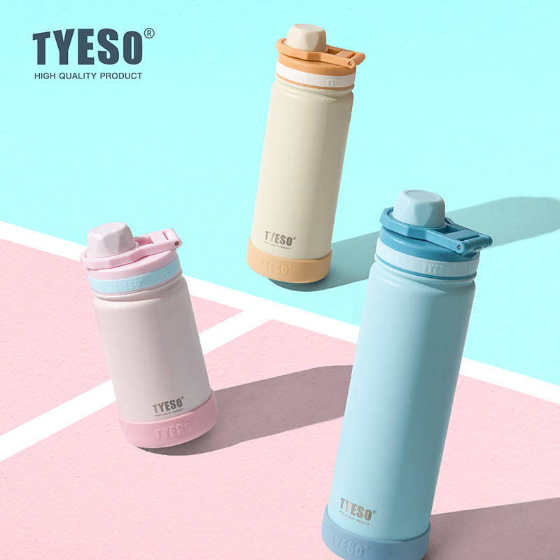 Sports Equipment 5 Years Old - TYESO Edelstahl-Vakuumflasche 420/600/750ml Sport-Thermoskanne für Kinder