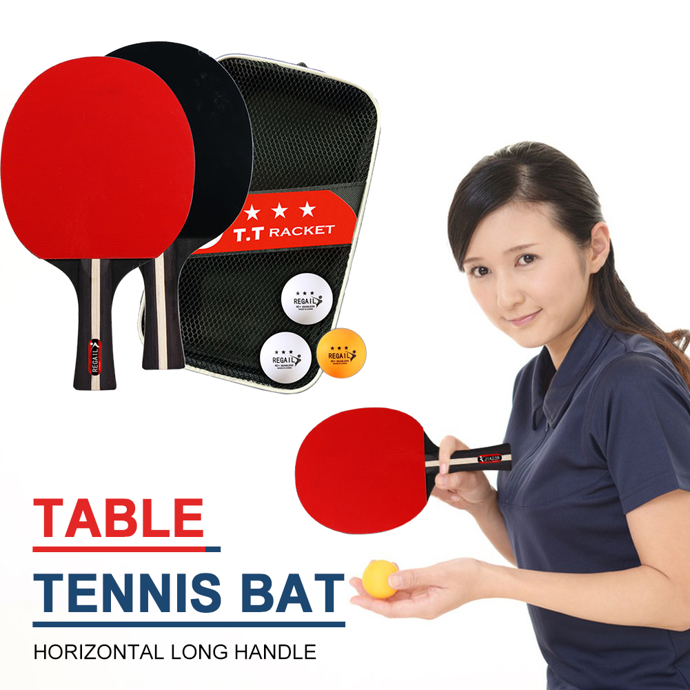 Ping Pong Ball Set - Tischtennisschläger, 2 Schläger und 3 Bälle,