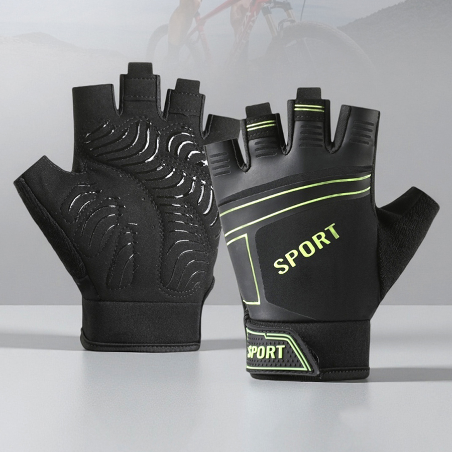 Sports Equipment And Names - Atmungsaktive, rutschfeste Sporthandschuhe für Spinning-Bikes, Fitnessgeräte,