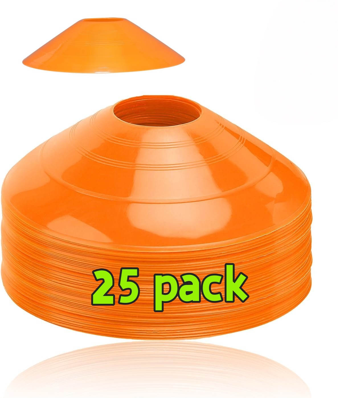 Football Training Cone - 25er-Pack Fußballkegel, Trainingskegel für Agility-Übungen, Fußballkegel